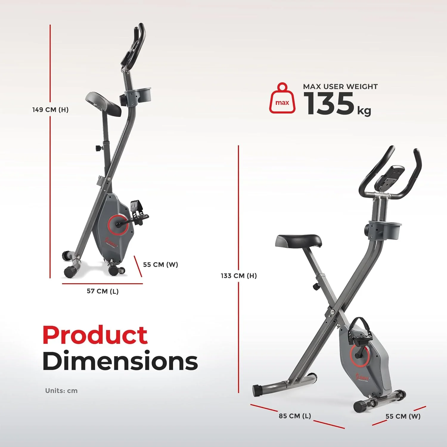 Folding X-Bike, Portable Compact Exercise Bike for Indoor Cycling Workout - Image 3