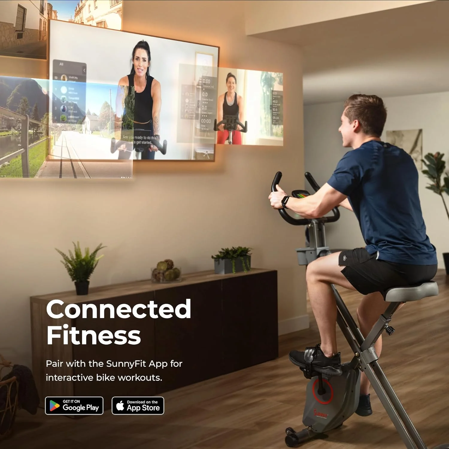 Folding X-Bike, Portable Compact Exercise Bike for Indoor Cycling Workout - Image 5